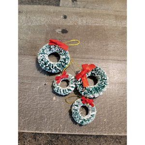 Snow wreath bow village accessory‎ set xmas